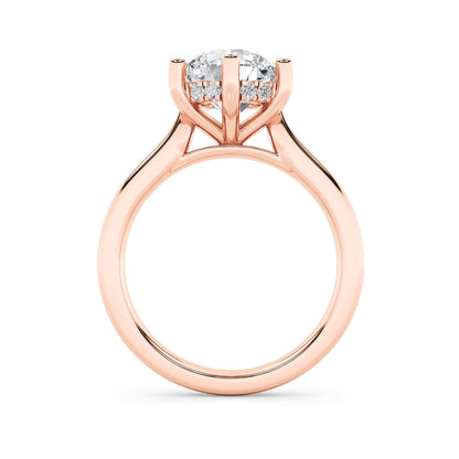 2CTW Round Lab-Grown Diamond Prong Hidden Halo Cathedral Shank Engagement Ring 13 Stones 2.9mm Width