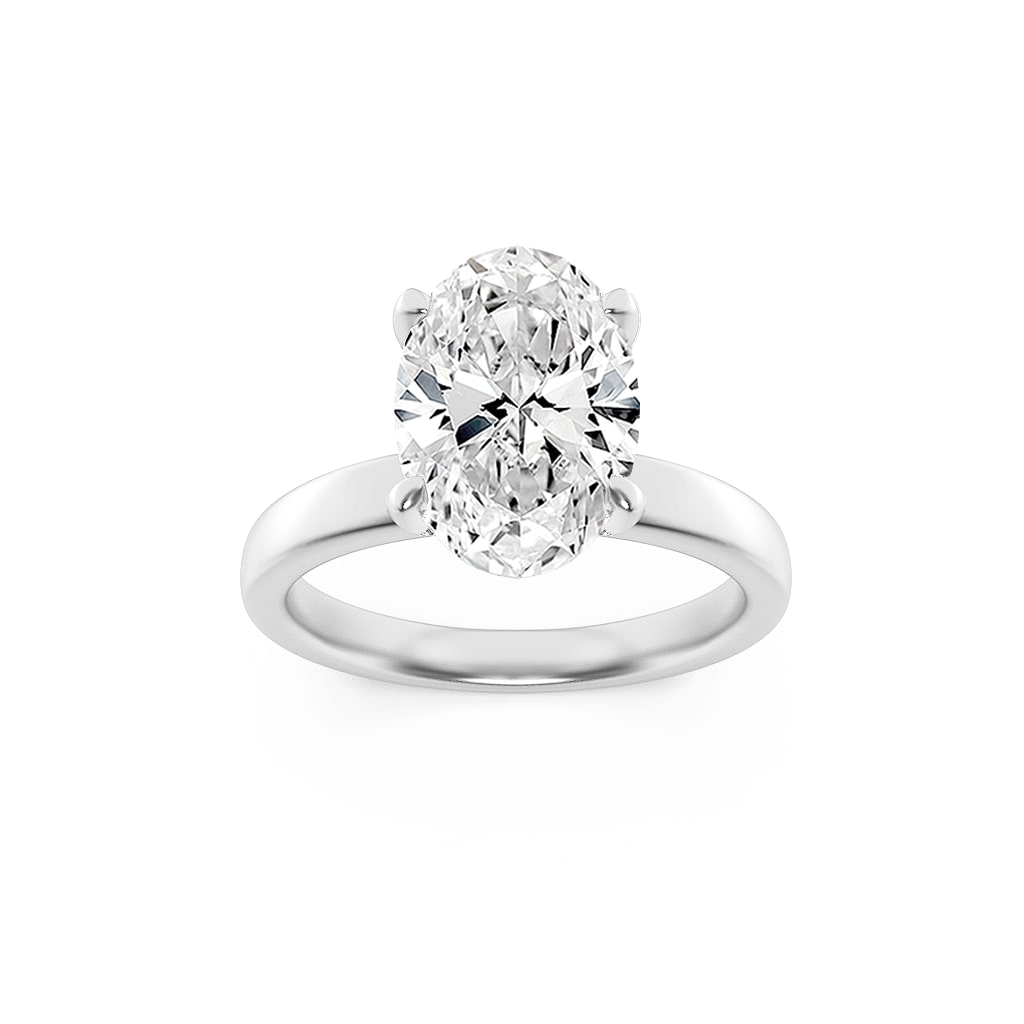 2CTW Oval Lab-Grown Diamond Prong Hidden Halo Petite Shank Ring 13 Stones 1.91ct Center