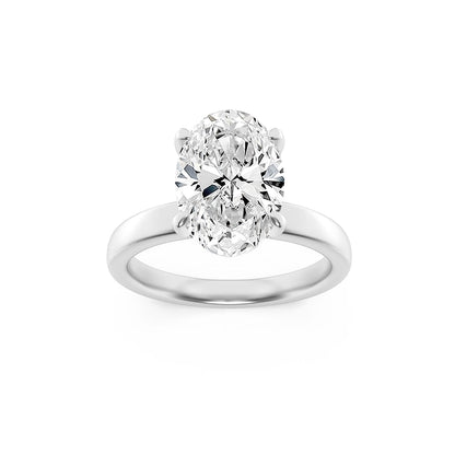 2CTW Oval Lab-Grown Diamond Prong Hidden Halo Petite Shank Ring 13 Stones 1.91ct Center