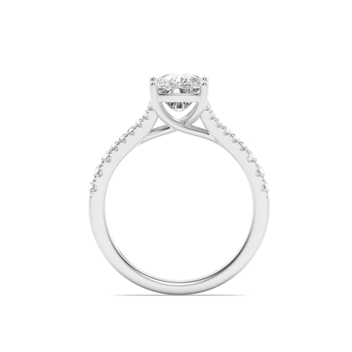 2.25CTW Elongated Cushion Lab-Grown Diamond Prong Split Shank Accented Enagagement Ring 31 Stones