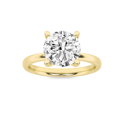 2CTW Round Lab-Grown Diamond Prong Hidden Halo Petite Shank Ring 13 Stones 1.92ct Center