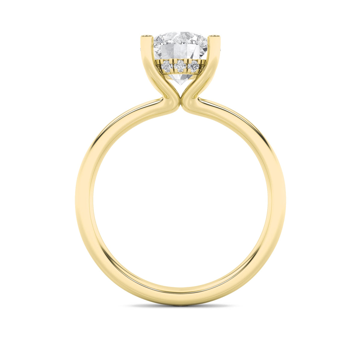 2CTW Round Lab-Grown Diamond Prong Hidden Halo Petite Shank Ring 13 Stones 1.92ct Center