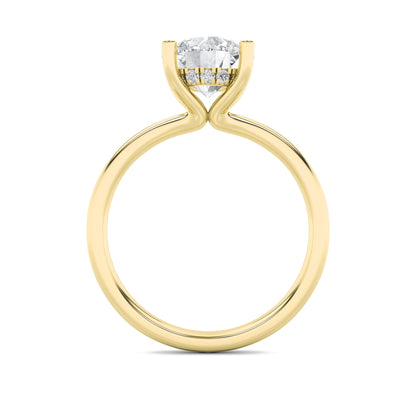 2CTW Round Lab-Grown Diamond Prong Hidden Halo Petite Shank Ring 13 Stones 1.92ct Center