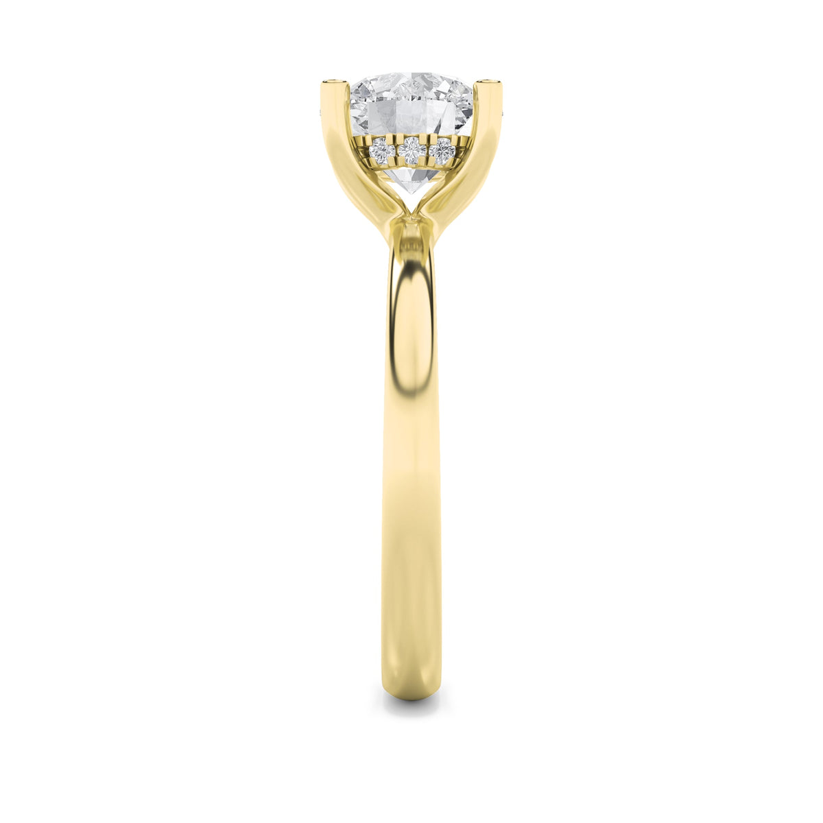 2CTW Round Lab-Grown Diamond Prong Hidden Halo Petite Shank Ring 13 Stones 1.92ct Center