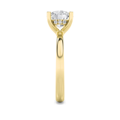 2CTW Round Lab-Grown Diamond Prong Hidden Halo Petite Shank Ring 13 Stones 1.92ct Center