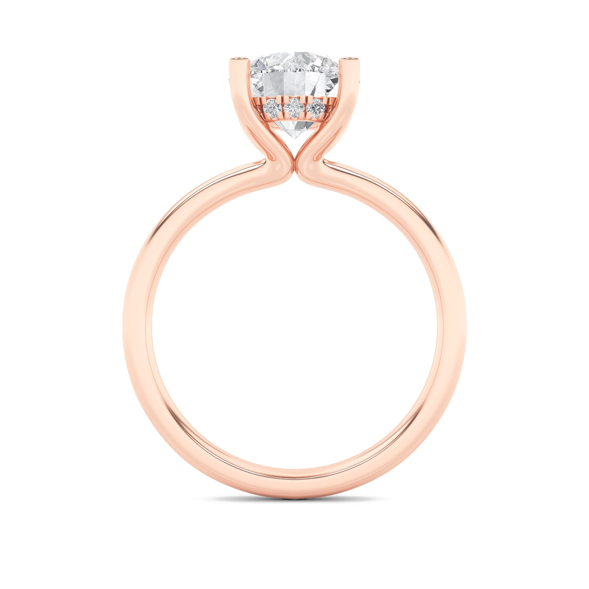 2CTW Round Lab-Grown Diamond Prong Hidden Halo Petite Shank Ring 13 Stones 1.92ct Center