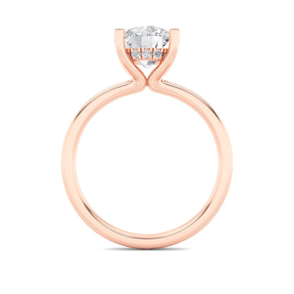 2CTW Round Lab-Grown Diamond Prong Hidden Halo Petite Shank Ring 13 Stones 1.92ct Center