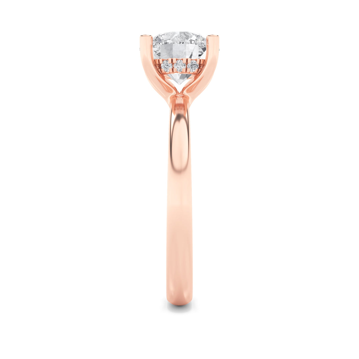 2CTW Round Lab-Grown Diamond Prong Hidden Halo Petite Shank Ring 13 Stones 1.92ct Center