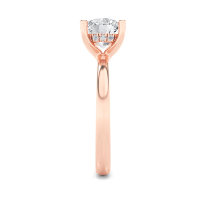 2CTW Round Lab-Grown Diamond Prong Hidden Halo Petite Shank Ring 13 Stones 1.92ct Center