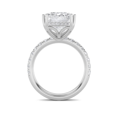 10.25CTW Emerald Lab-Grown Diamond Prong Bold Statement Accented Ring 49 Stones