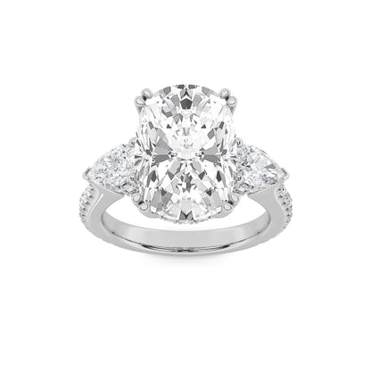 6.5CTW Elongated Cushion Lab-Grown Diamond Bold Accented Engagement Ring 57 Stones