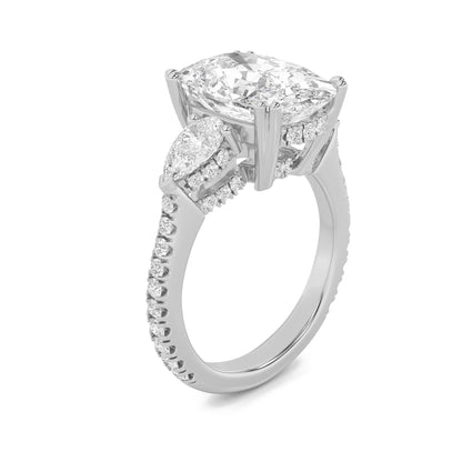 6.5CTW Elongated Cushion Lab-Grown Diamond Bold Accented Engagement Ring 57 Stones
