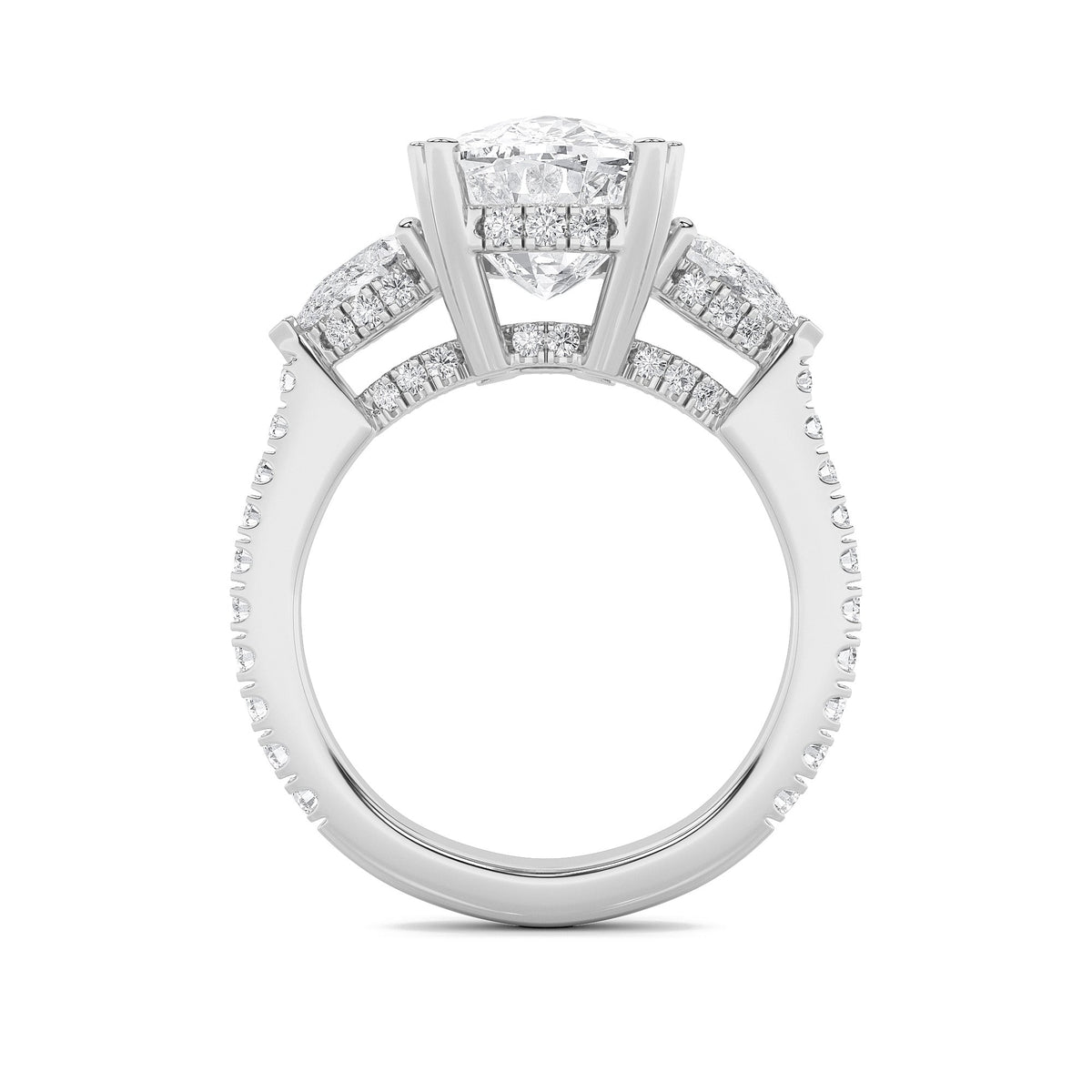 6.5CTW Elongated Cushion Lab-Grown Diamond Bold Accented Engagement Ring 57 Stones