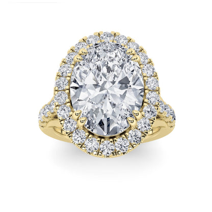 6CTW Oval Lab-Grown Diamond Prong Bold Accented Engagement Ring 35 Stones