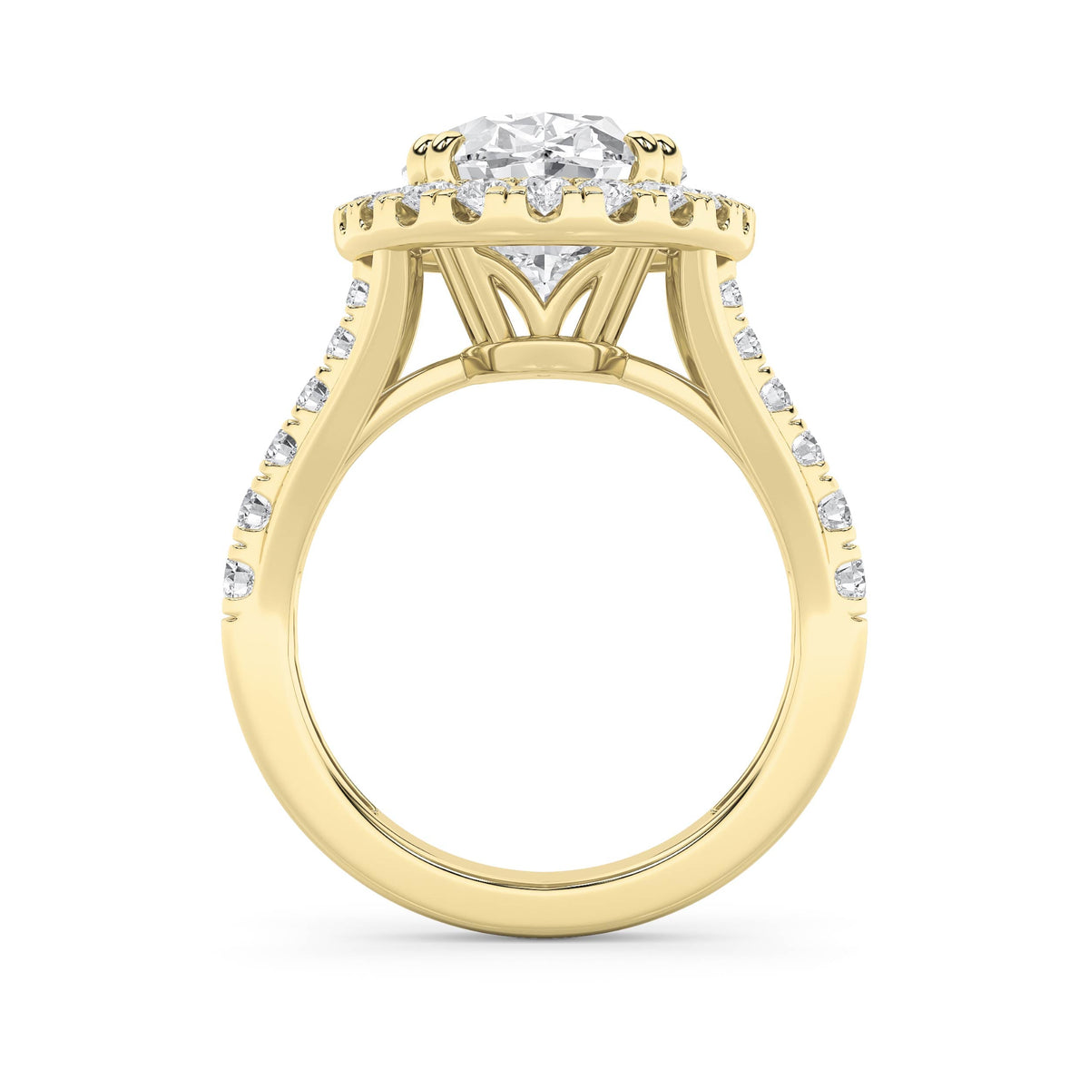 6CTW Oval Lab-Grown Diamond Prong Bold Accented Engagement Ring 35 Stones