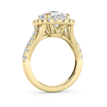 6CTW Oval Lab-Grown Diamond Prong Bold Accented Engagement Ring 35 Stones