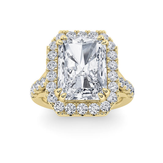 6CTW Radiant Lab-Grown Diamond Prong Bold Accented Engagement Ring 35 Stones