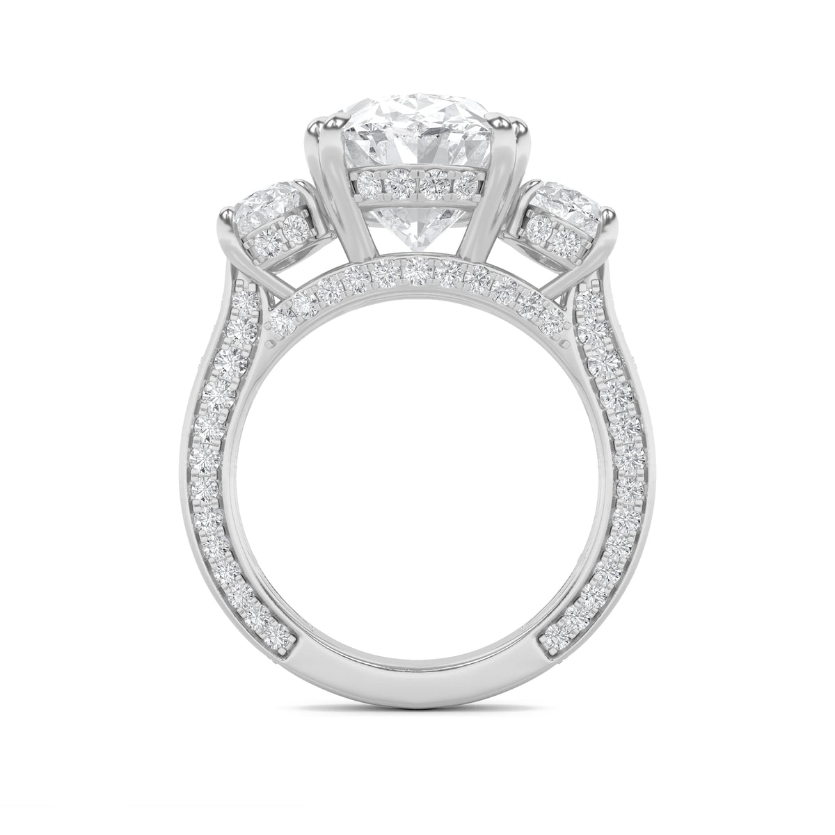 9CTW Oval Lab-Grown Diamond Bold Statement Accented Ring 119 Stones