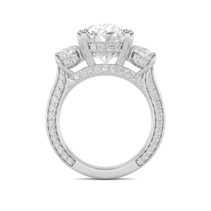 9CTW Oval Lab-Grown Diamond Bold Statement Accented Ring 119 Stones