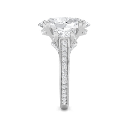 9CTW Oval Lab-Grown Diamond Bold Statement Accented Ring 119 Stones