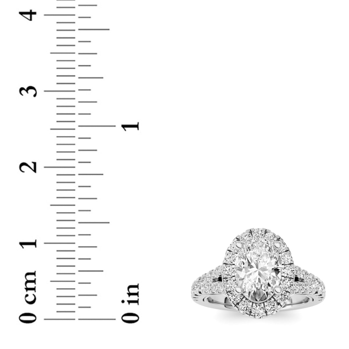 2.5CTW Oval Lab-Grown Diamond Prong Engagement Ring 45 Stones