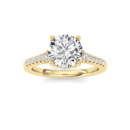 1.5CTW Round Lab-Grown Diamond Prong Accented Two Tone Engagement Ring 31 Stones