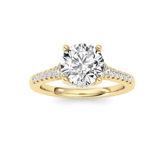 1.5CTW Round Lab-Grown Diamond Prong Accented Two Tone Engagement Ring 31 Stones