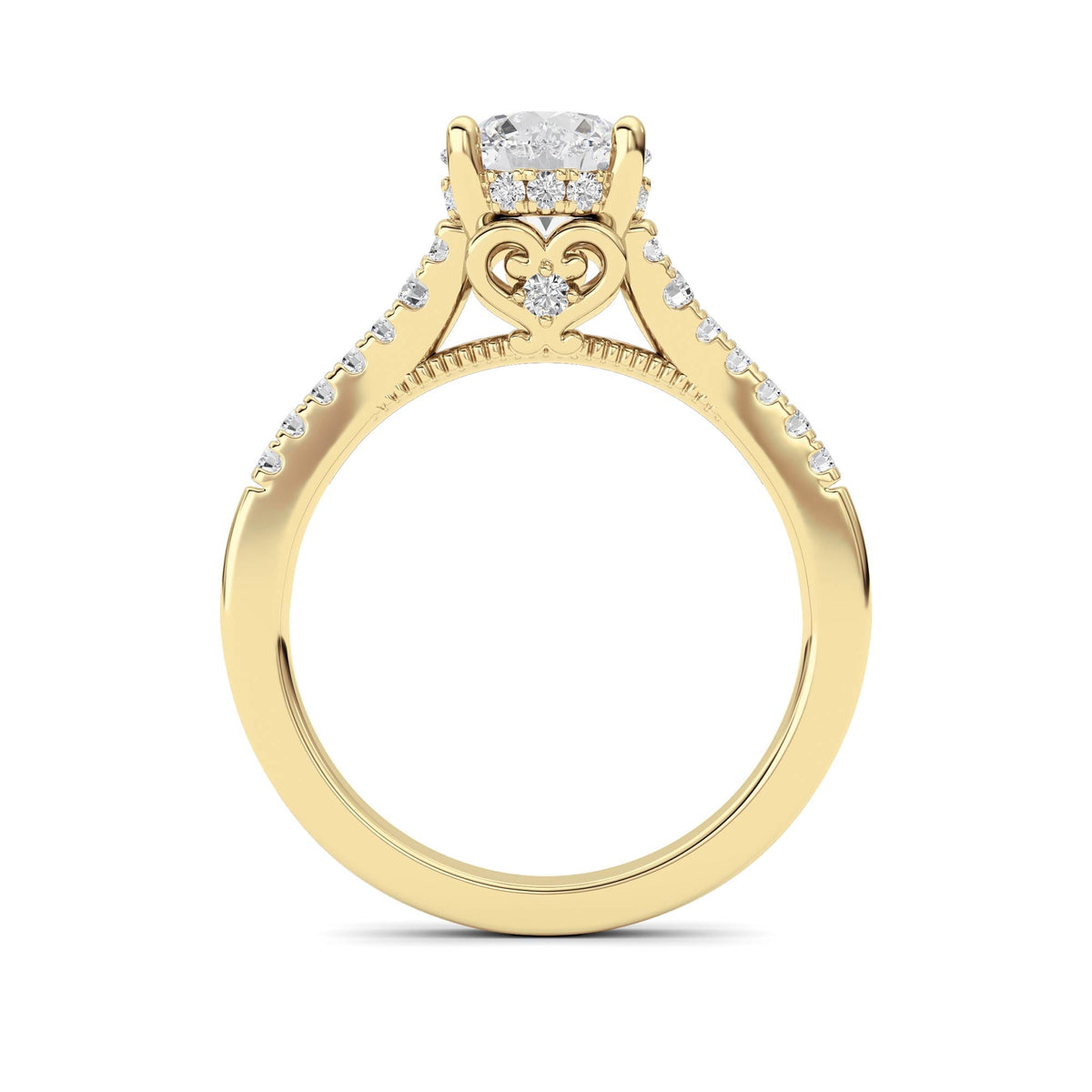 1.5CTW Round Lab-Grown Diamond Prong Accented Two Tone Engagement Ring 31 Stones