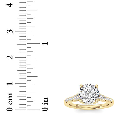 1.5CTW Round Lab-Grown Diamond Prong Accented Two Tone Engagement Ring 31 Stones