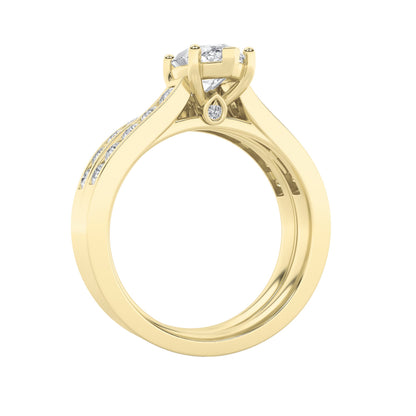 2CTW Marquise Lab-Grown Diamond Channel Set Bridal Engagement Ring 25 Stones