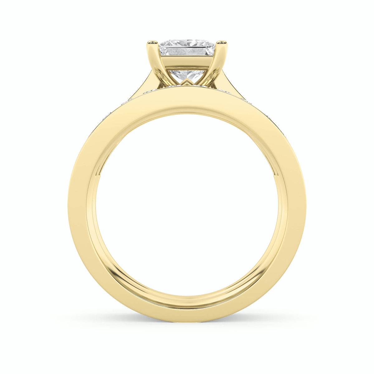 2CTW Princess Lab-Grown Diamond Channel Set Bridal Engagement Ring 25 Stones