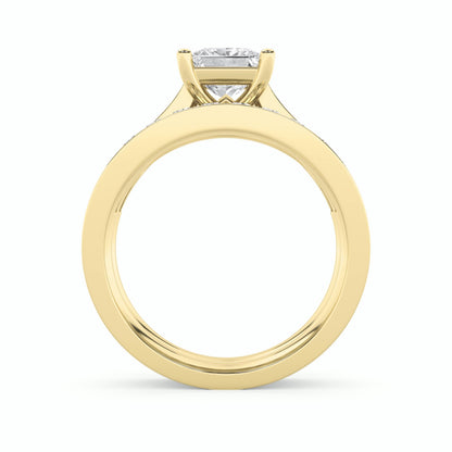 2CTW Princess Lab-Grown Diamond Channel Set Bridal Engagement Ring 25 Stones