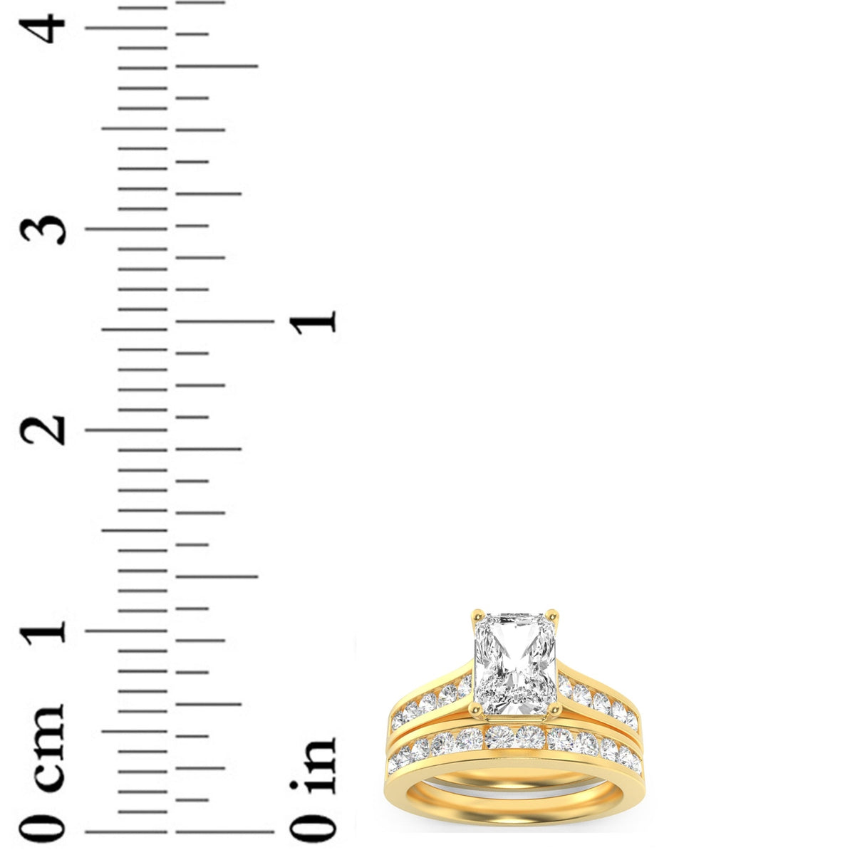2CTW Radiant Lab-Grown Diamond Prong Channel Set Bridal Engagement Ring 25 Stones