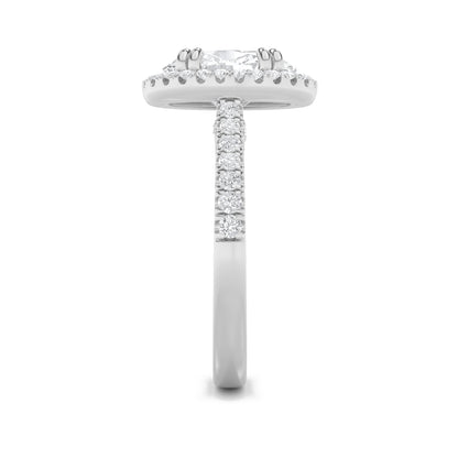 3CTW Oval Lab-Grown Diamond Prong Classic Halo Accented Engagement Ring 53 Stones