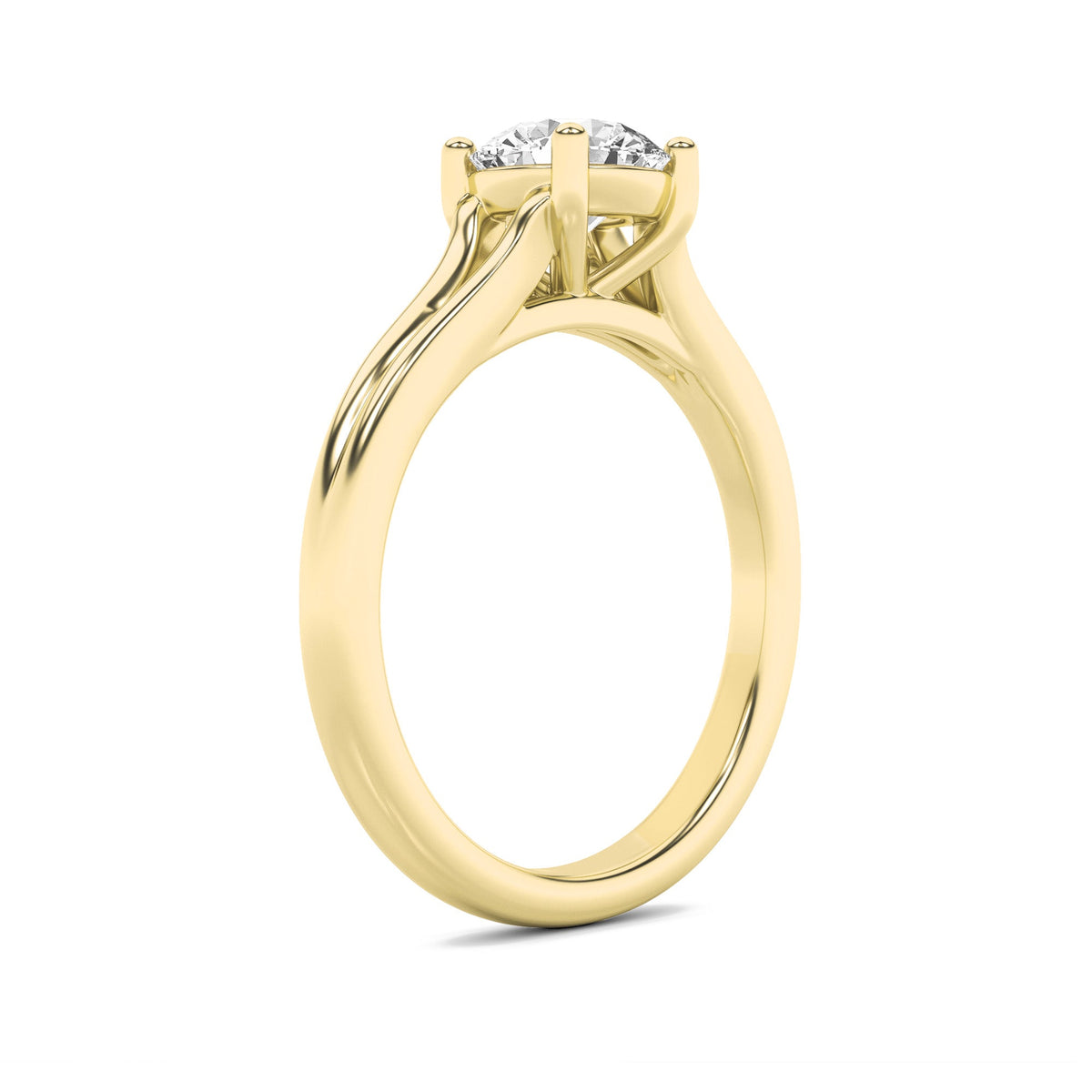 2CTW Round Lab-Grown Diamond Prong Split Shank Solitaire Engagement Ring 1 Stone