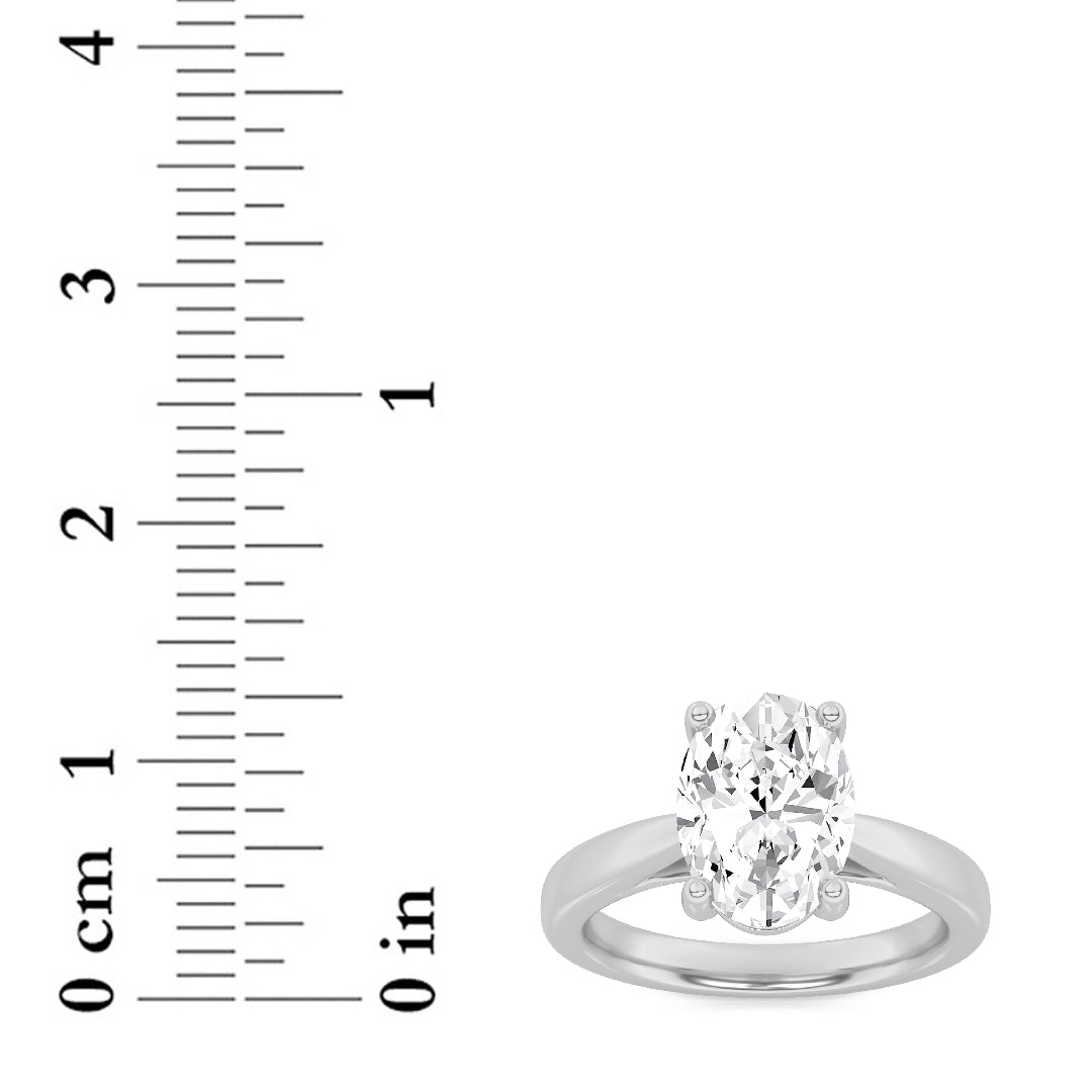 5CTW Oval Lab-Grown Diamond Prong Classic Shank Solitaire Engagement Ring 1 Stone