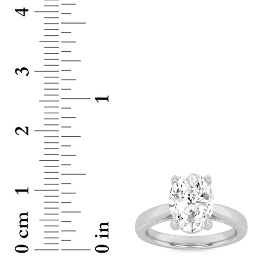5CTW Oval Lab-Grown Diamond Prong Classic Shank Solitaire Engagement Ring 1 Stone