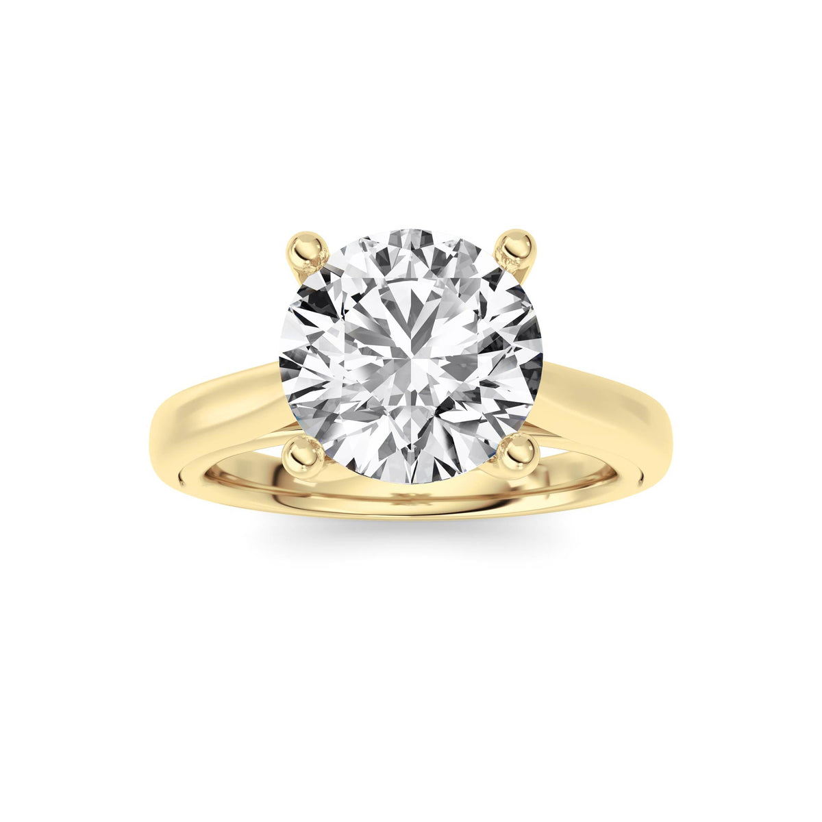 2CTW Round Lab-Grown Diamond Prong Cathedral Shank Engagement Ring 1 Stone
