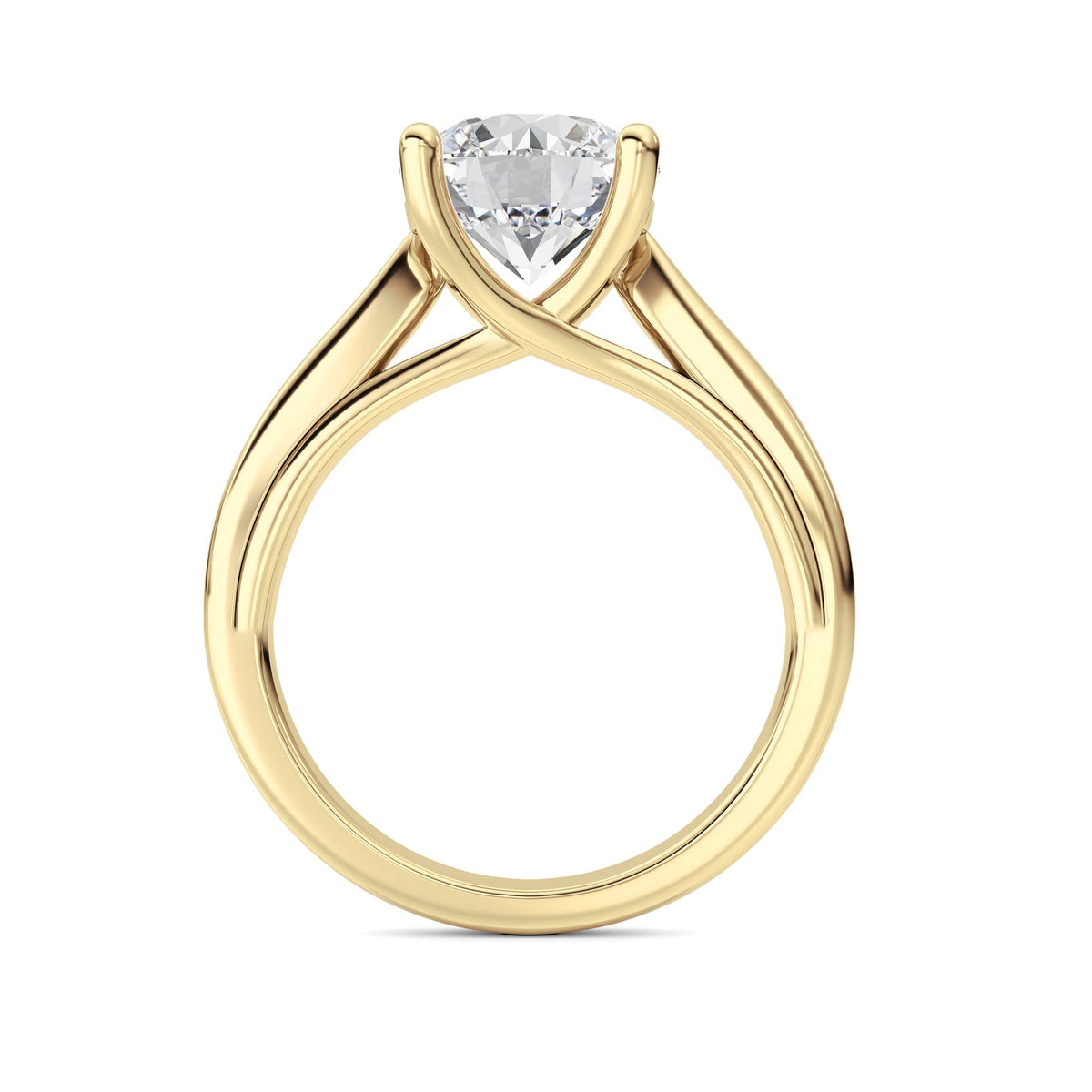 2CTW Round Lab-Grown Diamond Prong Cathedral Shank Engagement Ring 1 Stone