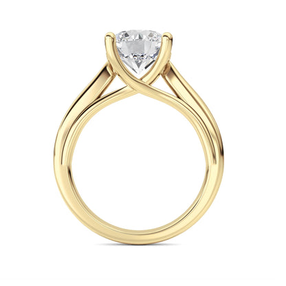 2CTW Round Lab-Grown Diamond Prong Cathedral Shank Engagement Ring 1 Stone