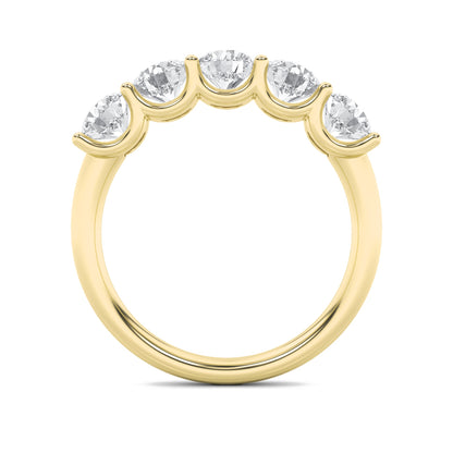 2CTW Round Lab-Grown Diamond Prong Five Stone Band Ring 5 Stones