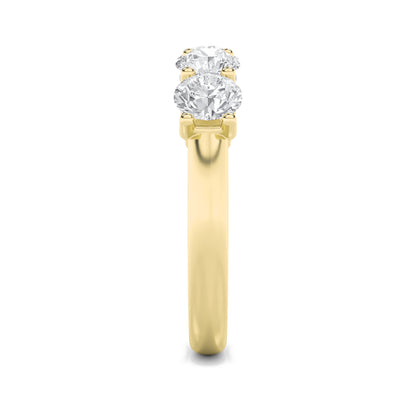 2CTW Round Lab-Grown Diamond Prong Five Stone Band Ring 5 Stones