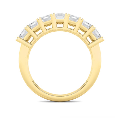 2CTW Emerald Lab-Grown Diamond Prong Seven Stone Band Ring 7 Stones