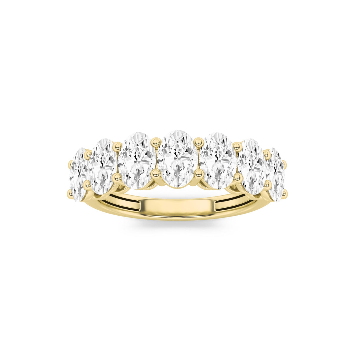 3CTW Oval Lab-Grown Diamond Prong Seven Stone Band Ring 7 Stones
