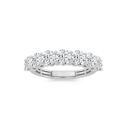 2CTW Round Lab-Grown Diamond Prong Seven Stone Band Ring 7 Stones