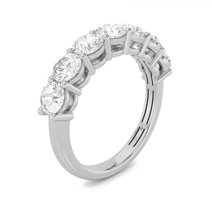 2CTW Round Lab-Grown Diamond Prong Seven Stone Band Ring 7 Stones