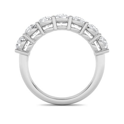 2CTW Round Lab-Grown Diamond Prong Seven Stone Band Ring 7 Stones