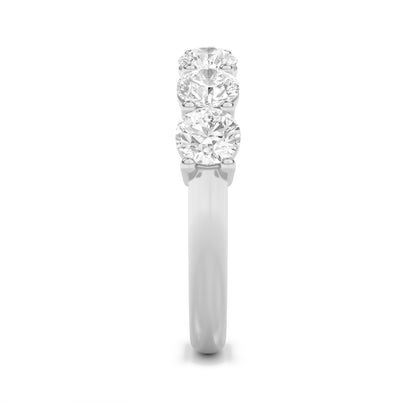 2CTW Round Lab-Grown Diamond Prong Seven Stone Band Ring 7 Stones