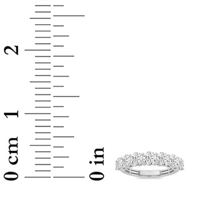 2CTW Round Lab-Grown Diamond Prong Seven Stone Band Ring 7 Stones