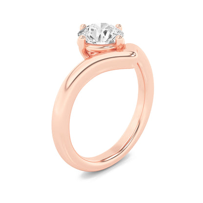1.5CTW Round Lab-Grown Diamond Prong Chevron Solitaire Engagement Ring 1 Stone